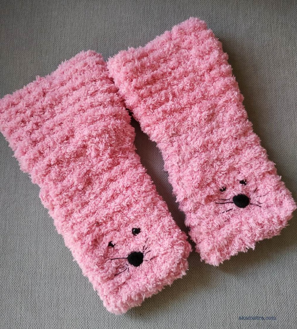 flat knitted kids slippers knitting pattern