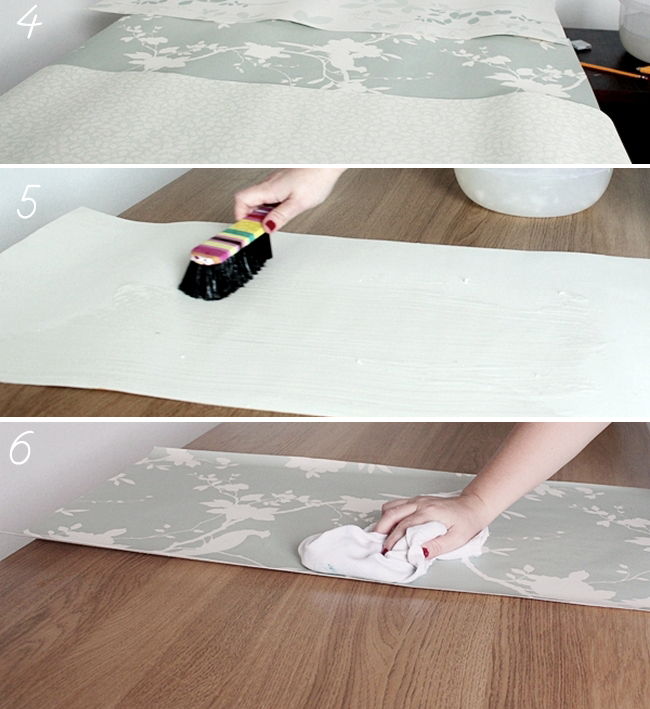 Desk makeover tutorial with wallpaper - Akamatra