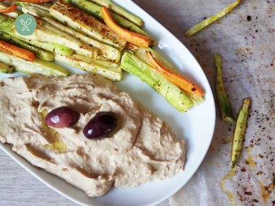 Slow cooker hummus and roasted veggies – Vegan recipe