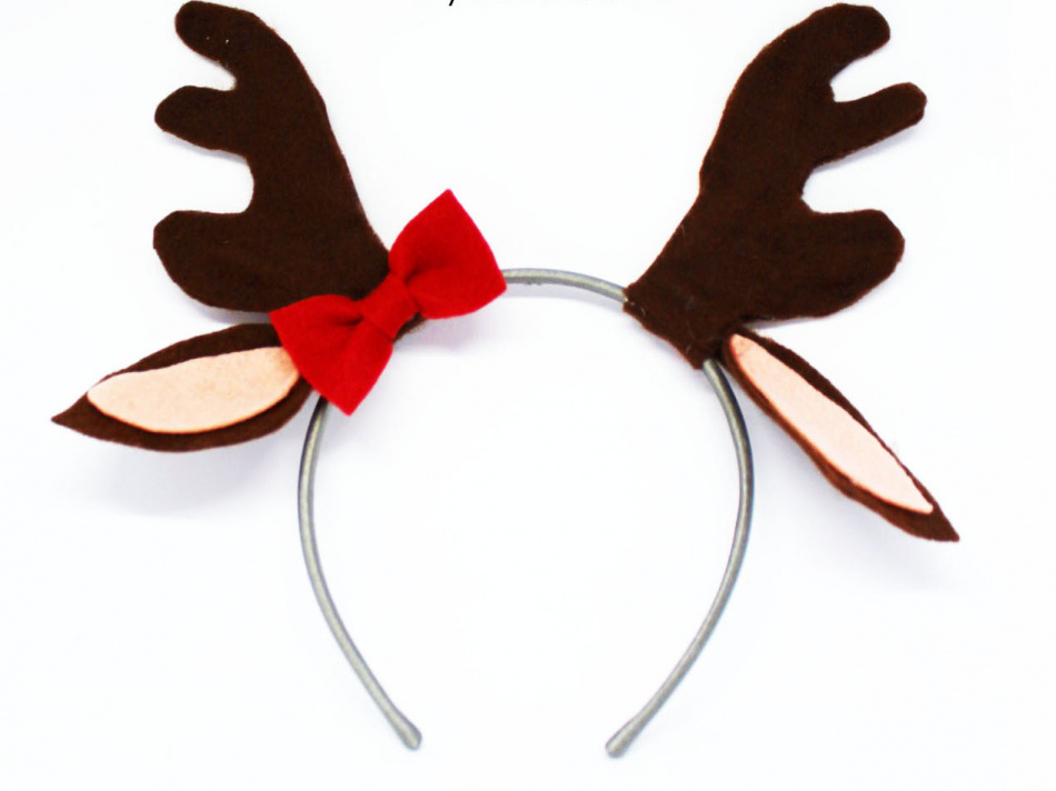 Christmas reindeer headband tutorial Non sew DIY Akamatra