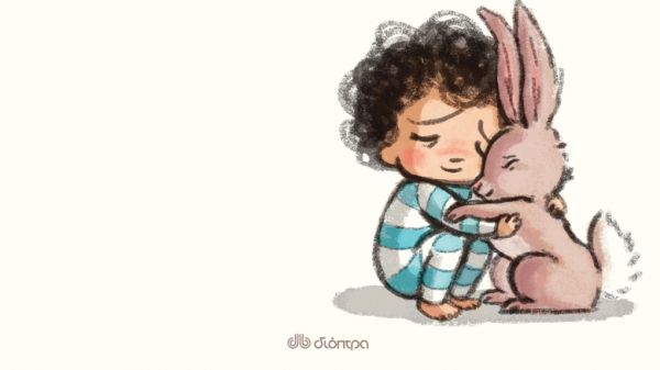 a bunny with a kid